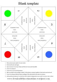 Blank Template For Cootie Catcher Downloadable Cootie Catchers