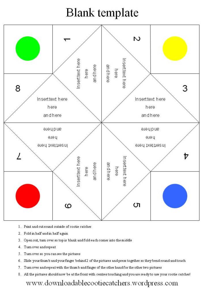 blank template for cootie catcher